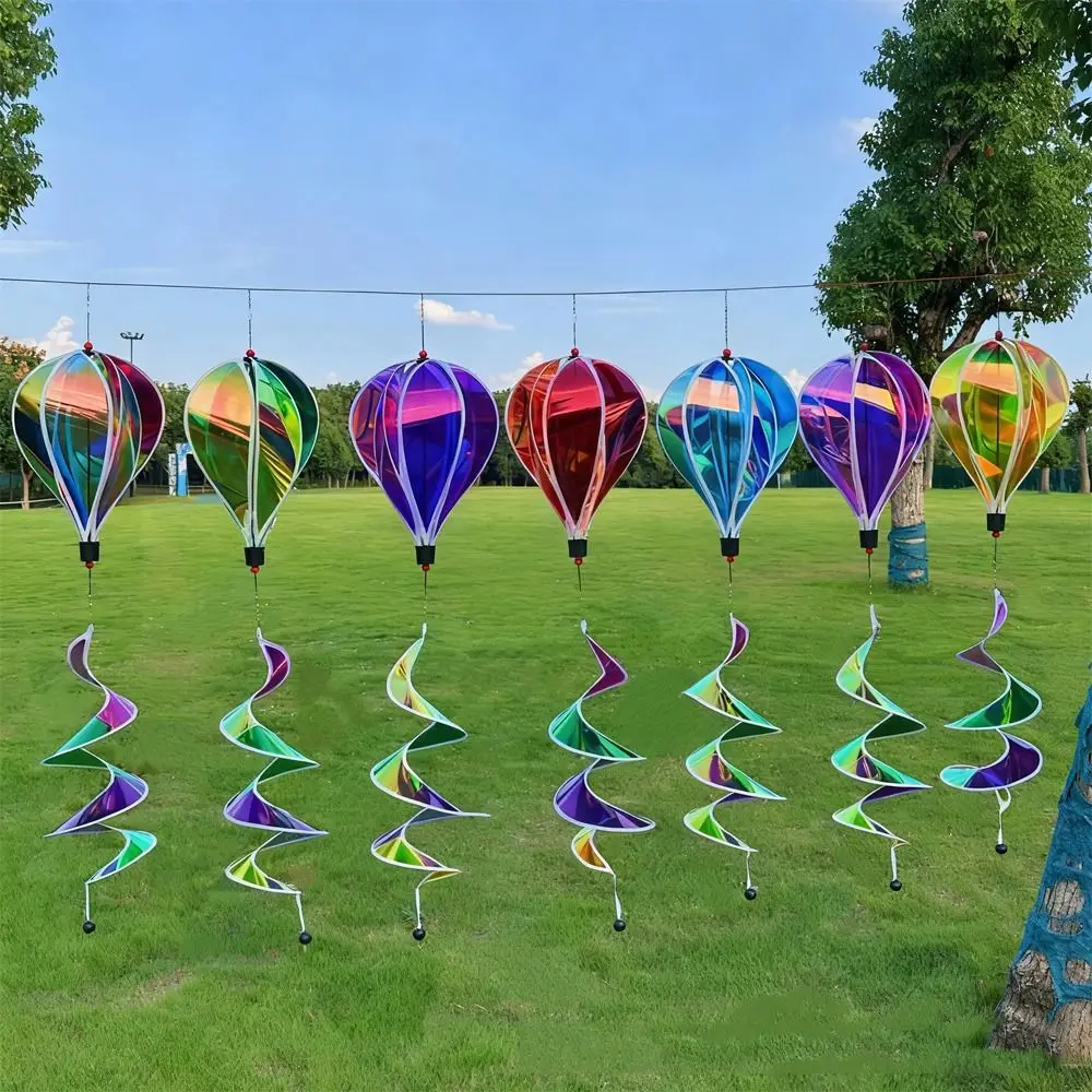 

Giant Size Rainbow Hot Air Balloon Plastic Material 43.3inch Height Wind Spinners 4X Balloon Rotating Sequins Whirligigs
