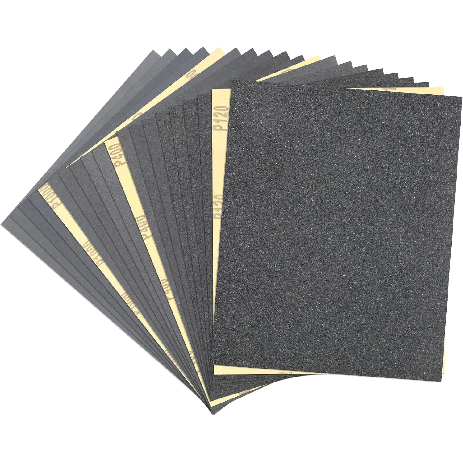 20 Pcs Sandpaper Assortment Wet Dry Sandpaper Sheets, 9 X 11 Inch Sand Paper for Wood Furniture, Metal, Automotive Polishing
