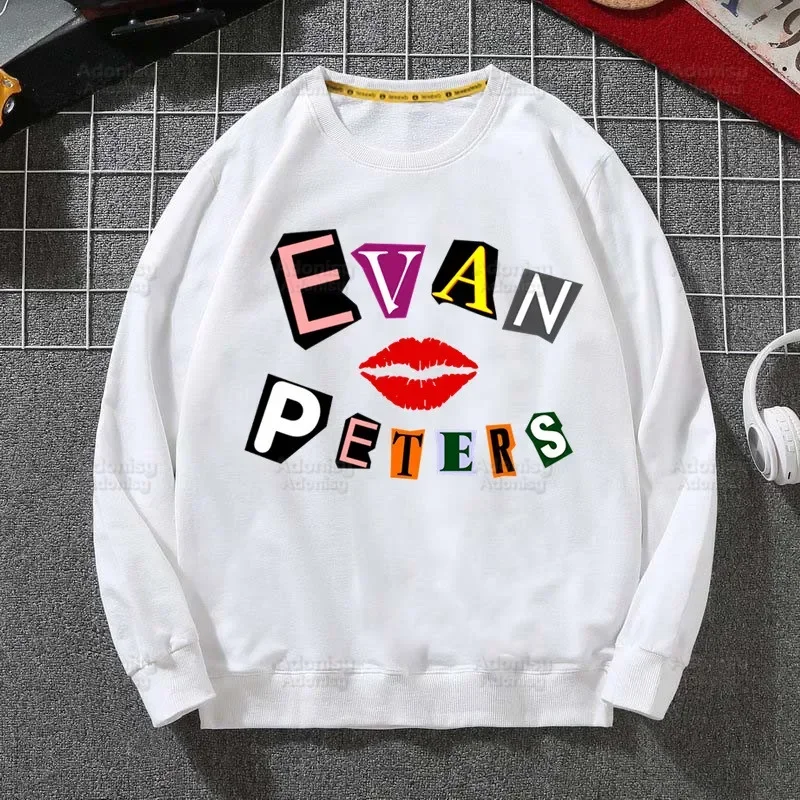 Evan Peters Printed Hoodies Autumn Sweatshirts Women Long Sleeve Casual Personaity Kawaii Clothes