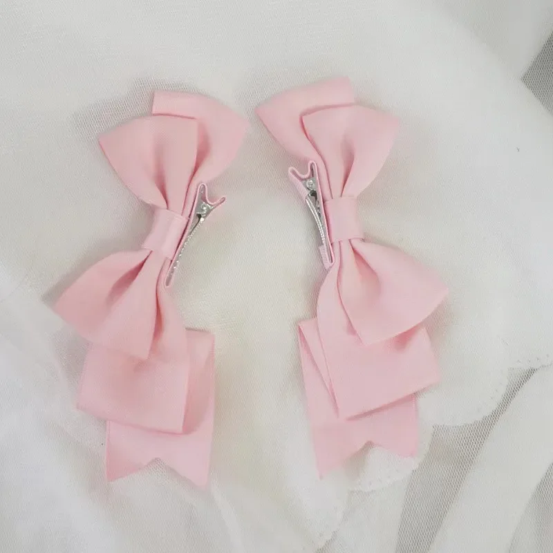 Kawaii Handmade Bow Hairclip Anime Lolita Hairpin Cosplay Headdress JK Uniform Hair Accessory Xmas Gifts 6