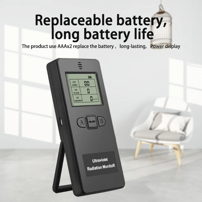 Digital Radiation Detector Hand-held Digital LCD UV UVI Detector Great Tester for Home UV UVI Inspections Office Outdoor