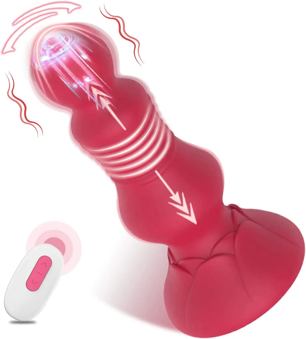 

Prostate Massager with 10 Vibrating & Thrusting, Button & Remote Control Thrusting Anal Vibrators, Rose Vibrators Anal Toy