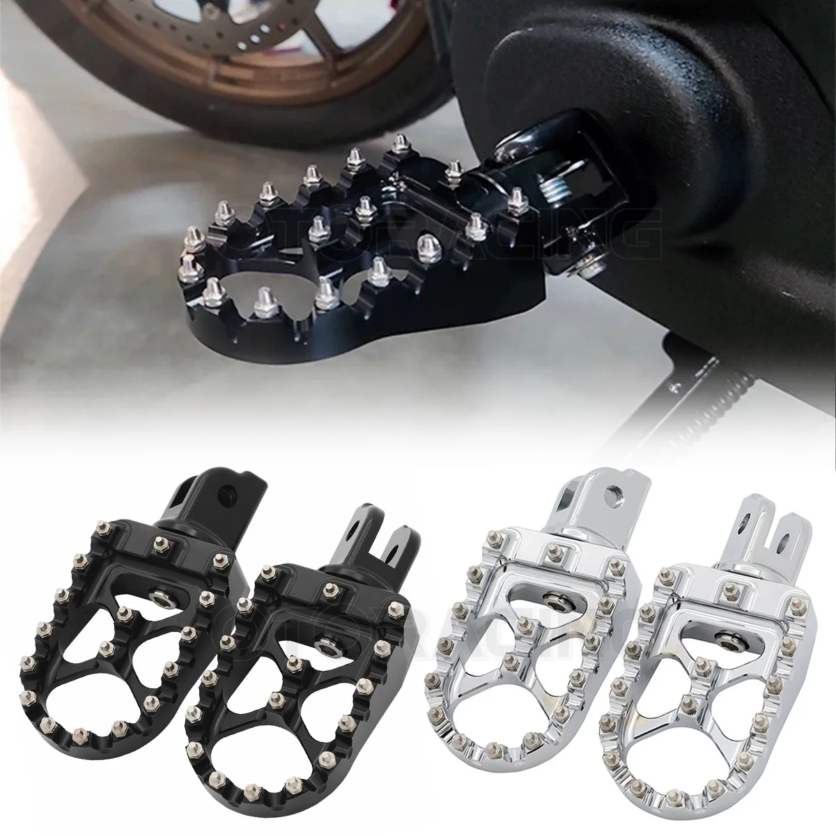 

Motorcycle Front Foot Pegs Footrests For Harley Fat Boy Sport Glide Street Bob Breakout FXDR 114 Low Rider 2018 2019 2020