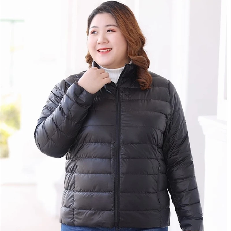 Plus Size 5xl 6xl Women Autumn Ainter Warm Puffer Jackets 2023 New Arrivlas Female  Office Lady Slim Fit White Duck Down Coats