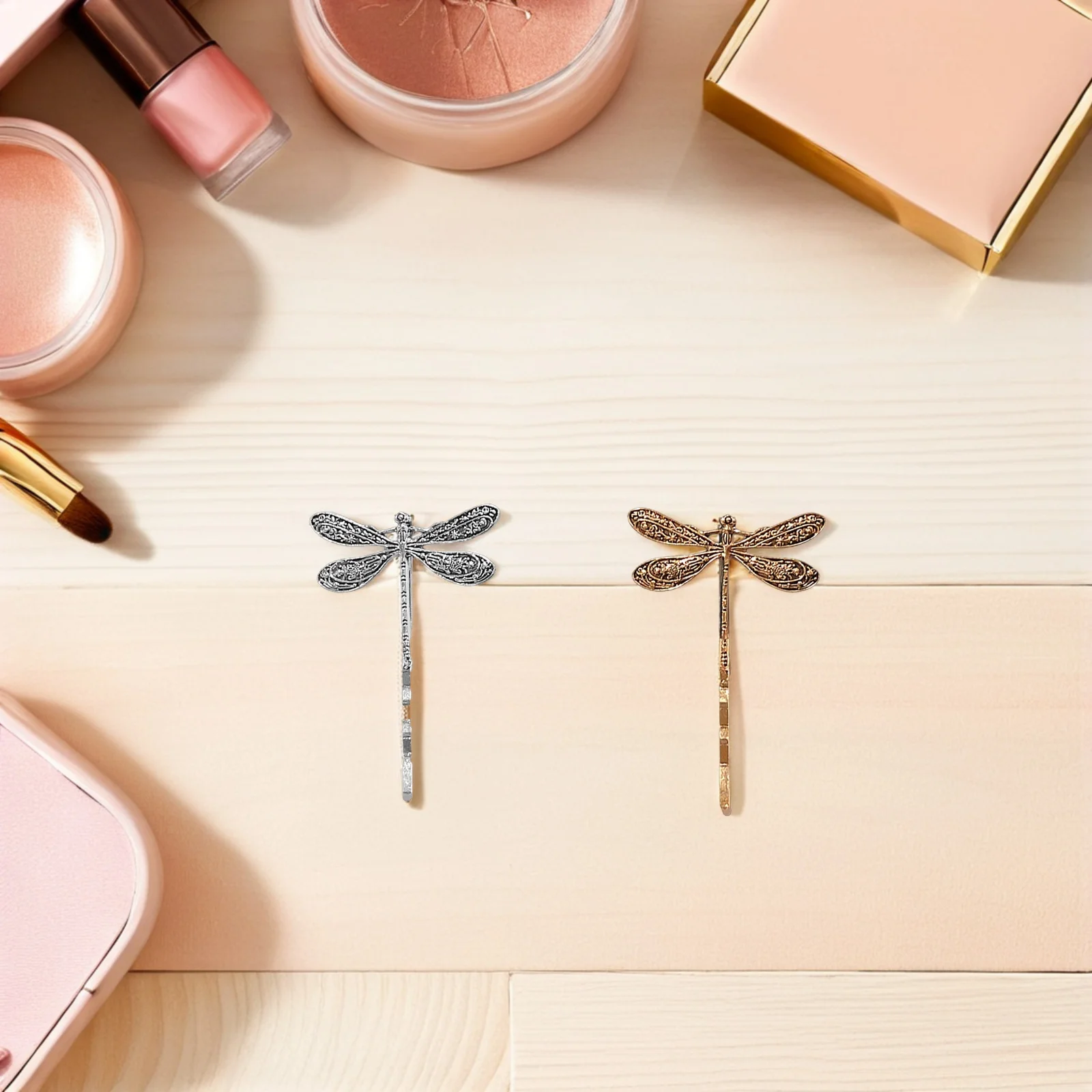 6 قطع من مشابك الشعر المعدنية الصغيرة على شكل اليعسوب للنساء، إكسسوارات الشعر المزخرفة، ملابس الحفلات والولائم