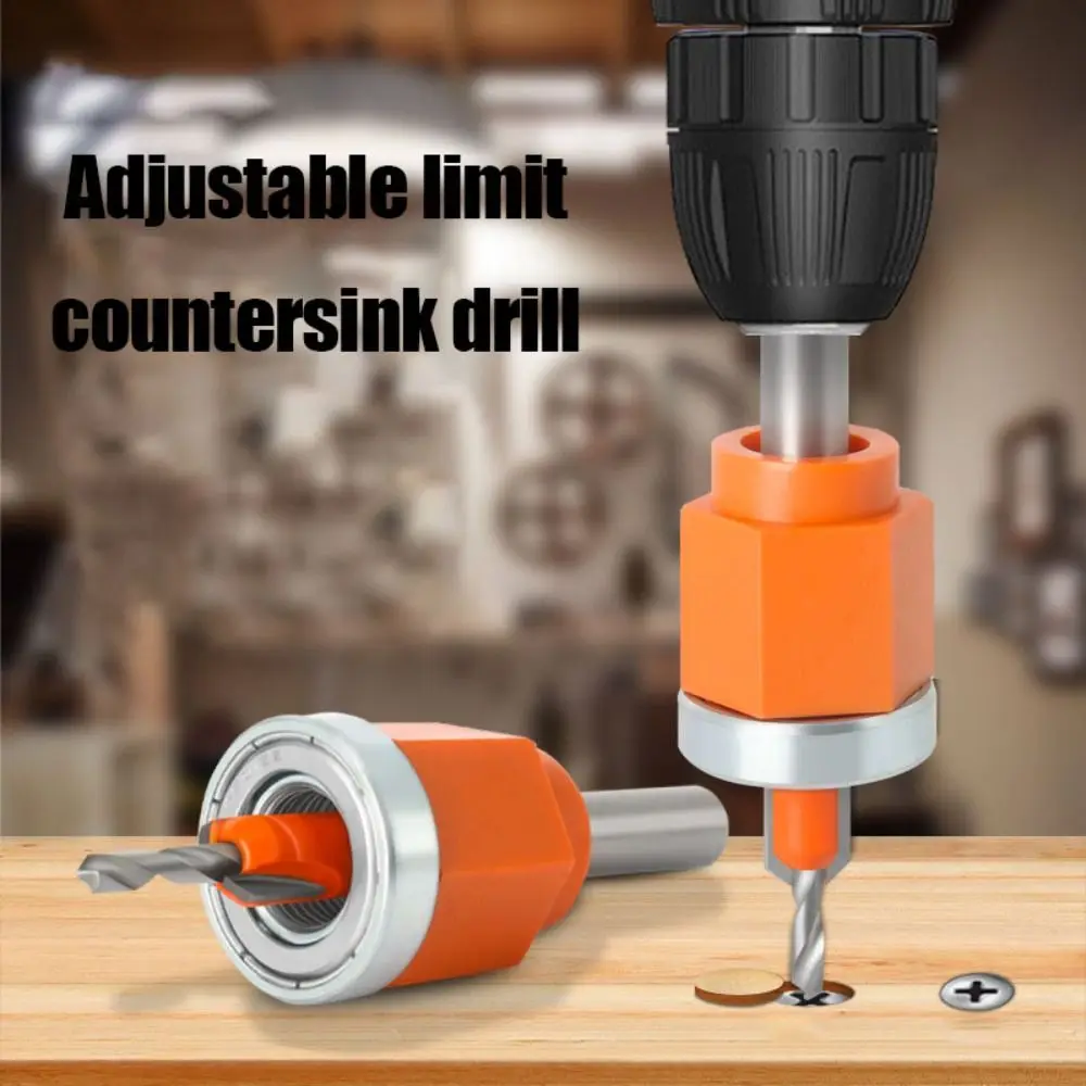 Adjustable Forstner Bit with Limiter Round Handle Countersink Drill Bit Wear-resistant Alloy Wood Drilling Milling Cutter