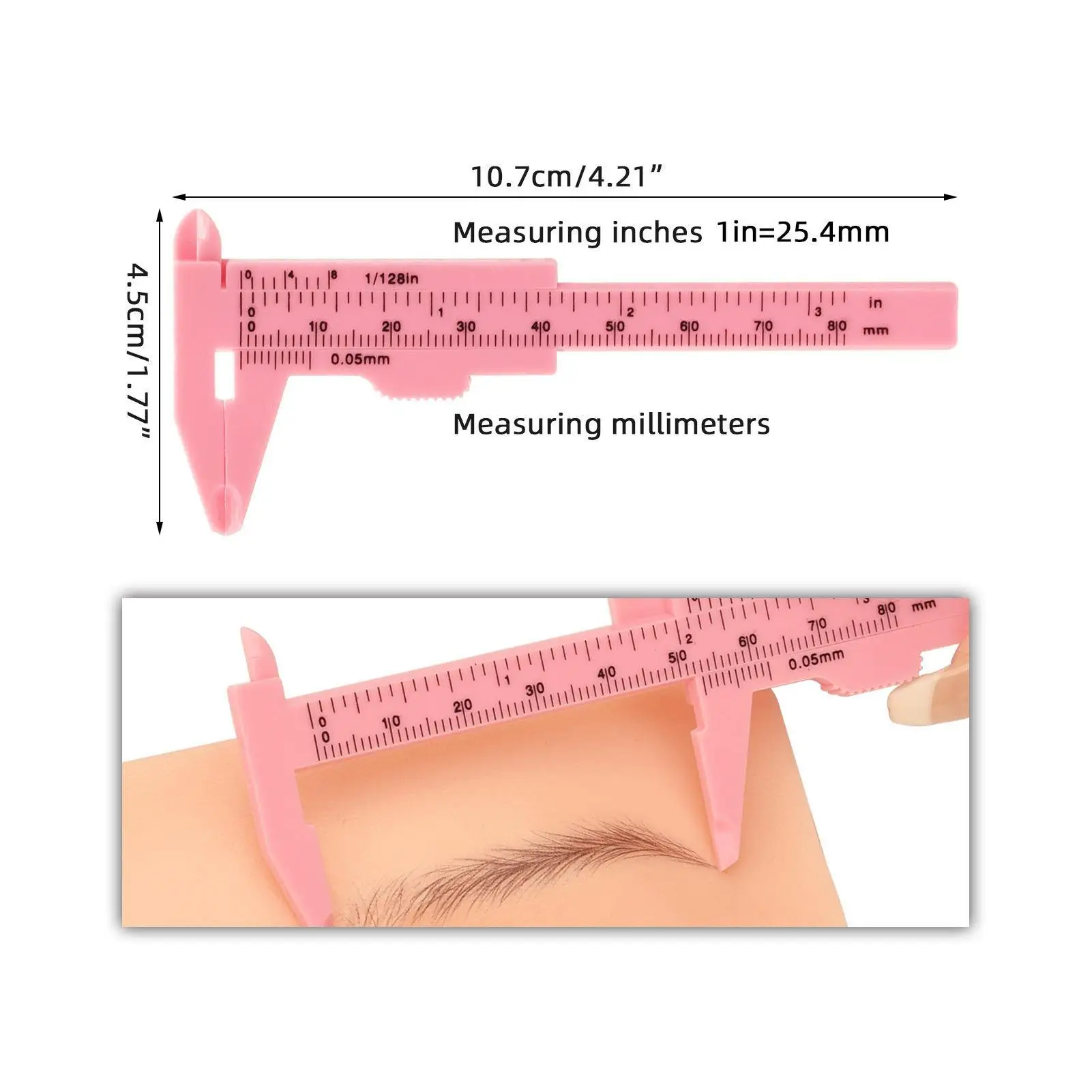 80 مللي متر الحاجب مسطرة قياس مجموعة من 10 مقياس مزدوج الورنية الفرجار انزلاق مقياس لأداة تصميم الحاجب الوشم #4