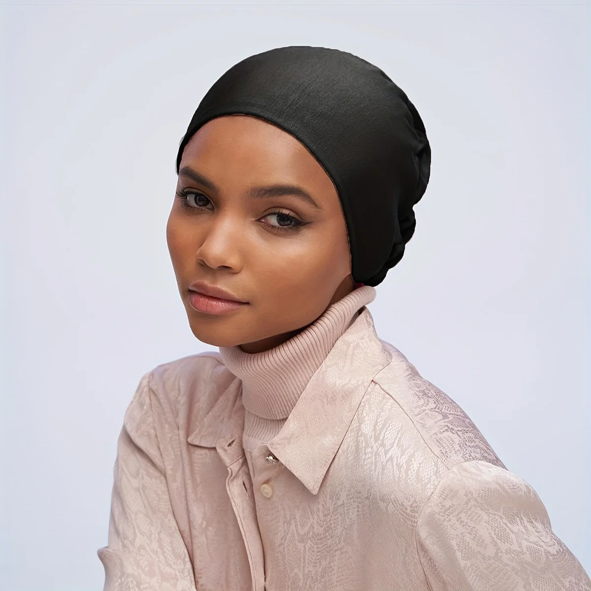 Solid Color Elastic Undercap Simple Thin Breathable Base Cap Leisure Style Inner Hijab Cap For Women