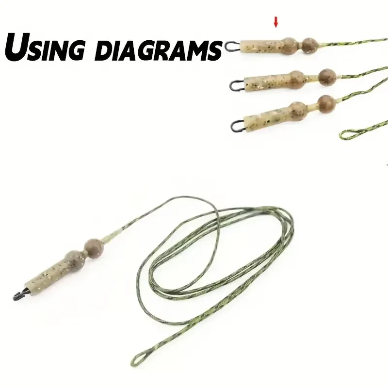 Burgundy Carp Fishing Tail Tube Beads Kit, Feeder Leader Accessories, Durable Anti-Tangle Fishing Rig Components for Carp