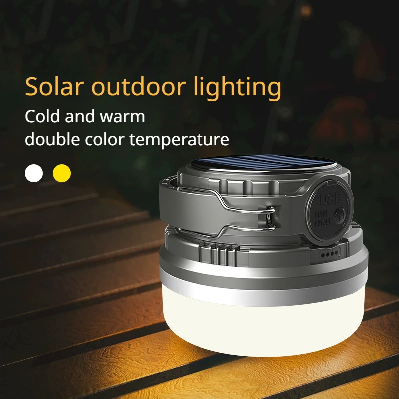 

Outdoor camping light LED charging multi-function heating and cooling dual light bulb light household light solar tent light