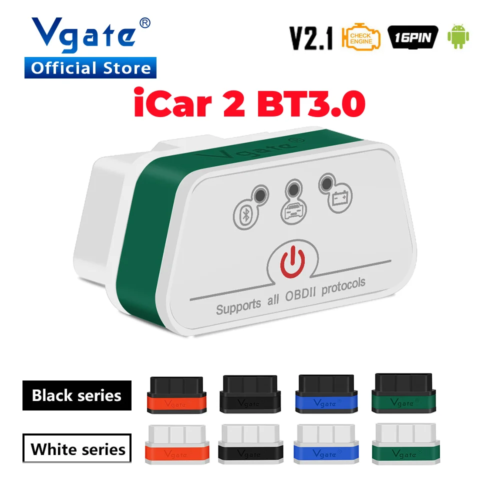 

Vgate iCar2 ELM327 V2.1 Car Diagnostic Bluetooth OBD 2 OBD2 ElM 327 for Android/IOS Auto Scanner Tool odb2 Scaner Code Reader