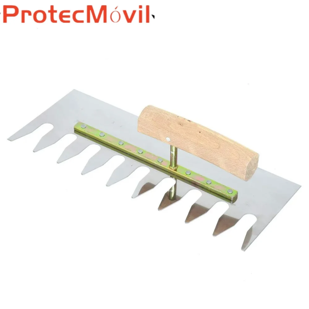 

Stainless Steel Notched Trowel Bricklayer's Plastering Tool Toothed Spatula Construction spatula for Tile Adhesive Application
