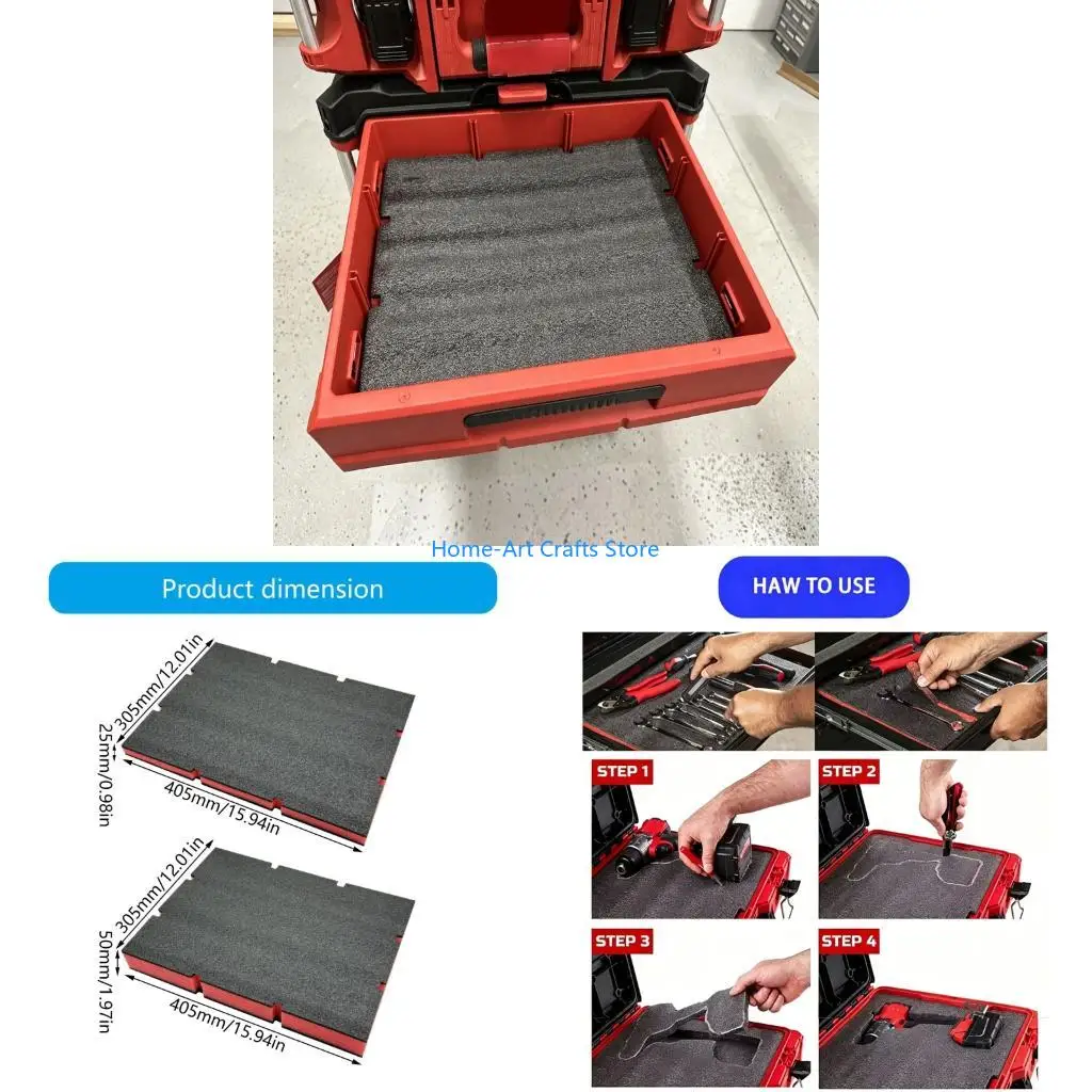 Y3NA EPE Foam Padding Sheets for MWQ 48-22-8442 ,48-22-84443 Toolboxes Foam Inserts for Tool Storage Impacts Absorption