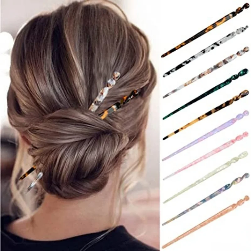 Chinese Style Hair Sticks Vintage Acetate Resin Chopstick Women Hairpins Hair Clip Pin Headwear Wedding Hair Jewelry Accessories image 2