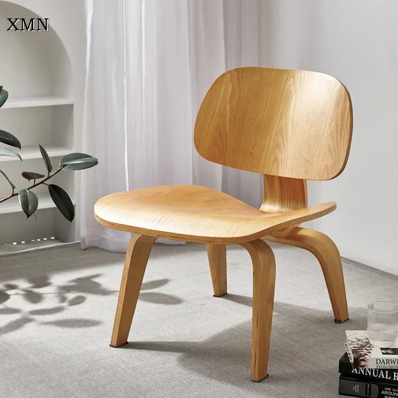 Modern Plywood Simple Leisure Chair Armchair Wood Legs Natural Living Room Japanese Chair Accent Chairs Home Furniture