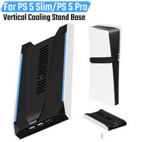 For PS 5 Slim/PS 5 Pro RGB Game Console Base Bracket with 3 USB 2.0 Ports 8 Light Mode W/ 3-Speed  Cooling Fan Game Accessories