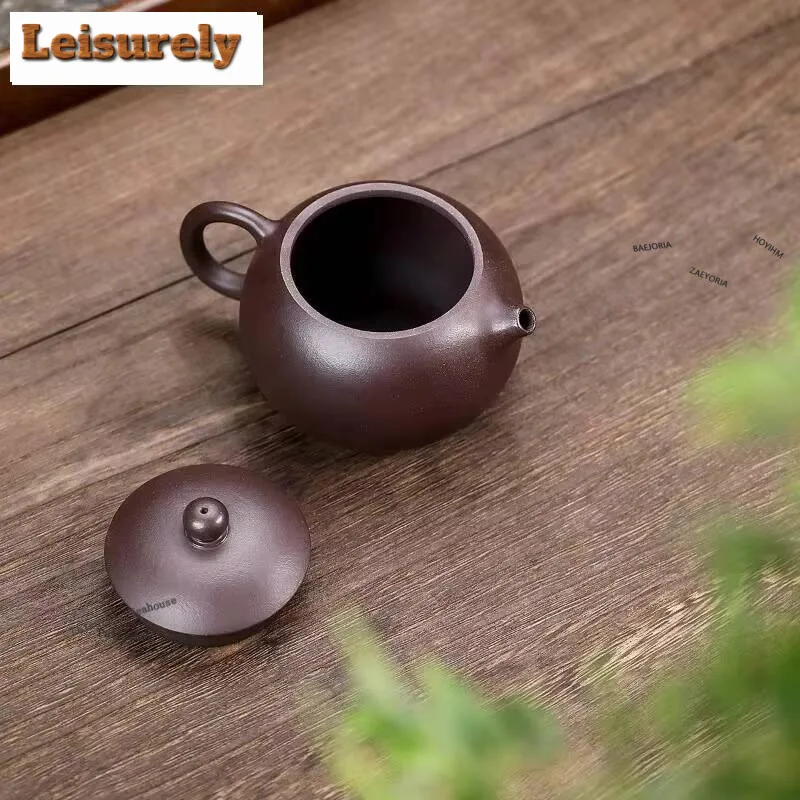 

220ml Vintage Yixing Purple Clay Teapots Famous Master Handmade Xishi Pot Raw Ore Mud Tea Brewing Kettle Zisha Set Tea Ceremony