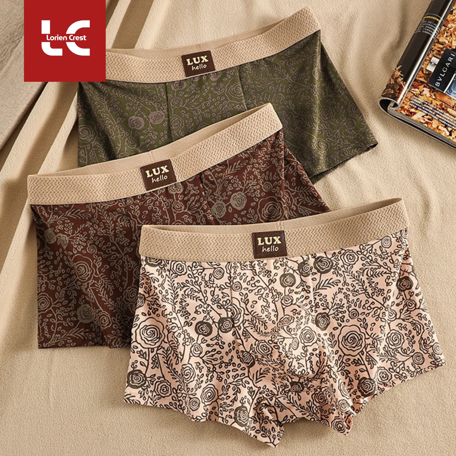 

3pcs Cotton Men’s Mid-Waist boxer Soft Breathable Bacteriostatic Printed Underwear Male