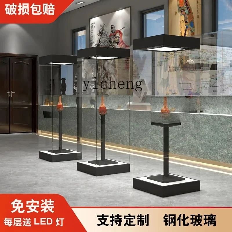 L6 Museum Glass Display Cabinet Paint Exhibition Cabinet Statue Cultural Relics Solid Wood Display Cabinet