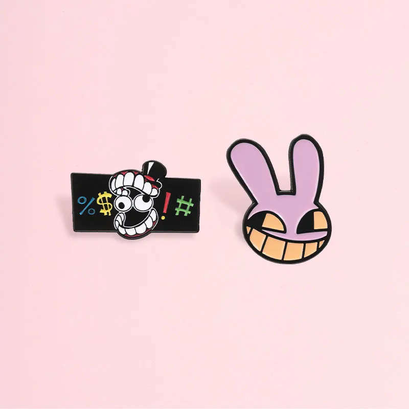 Creative Digital Circus Brooches Funny Rabbit Alloy Badges Pins DIY Bags Shoes Hat Scarf Clothes Jeans Bag for Gift Decoration