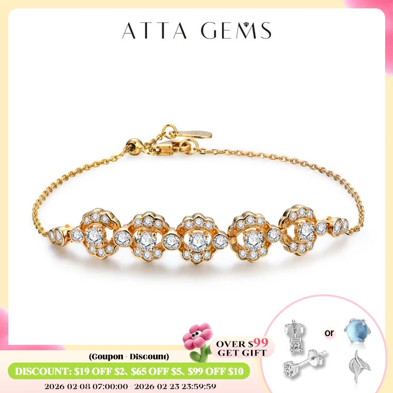 

ATTAGEMS Real D Color Full Moissanite Bracelet for Women S925 Sterling Silver Au585 Solid Gold Engagement Fine Jewelry Wholesale