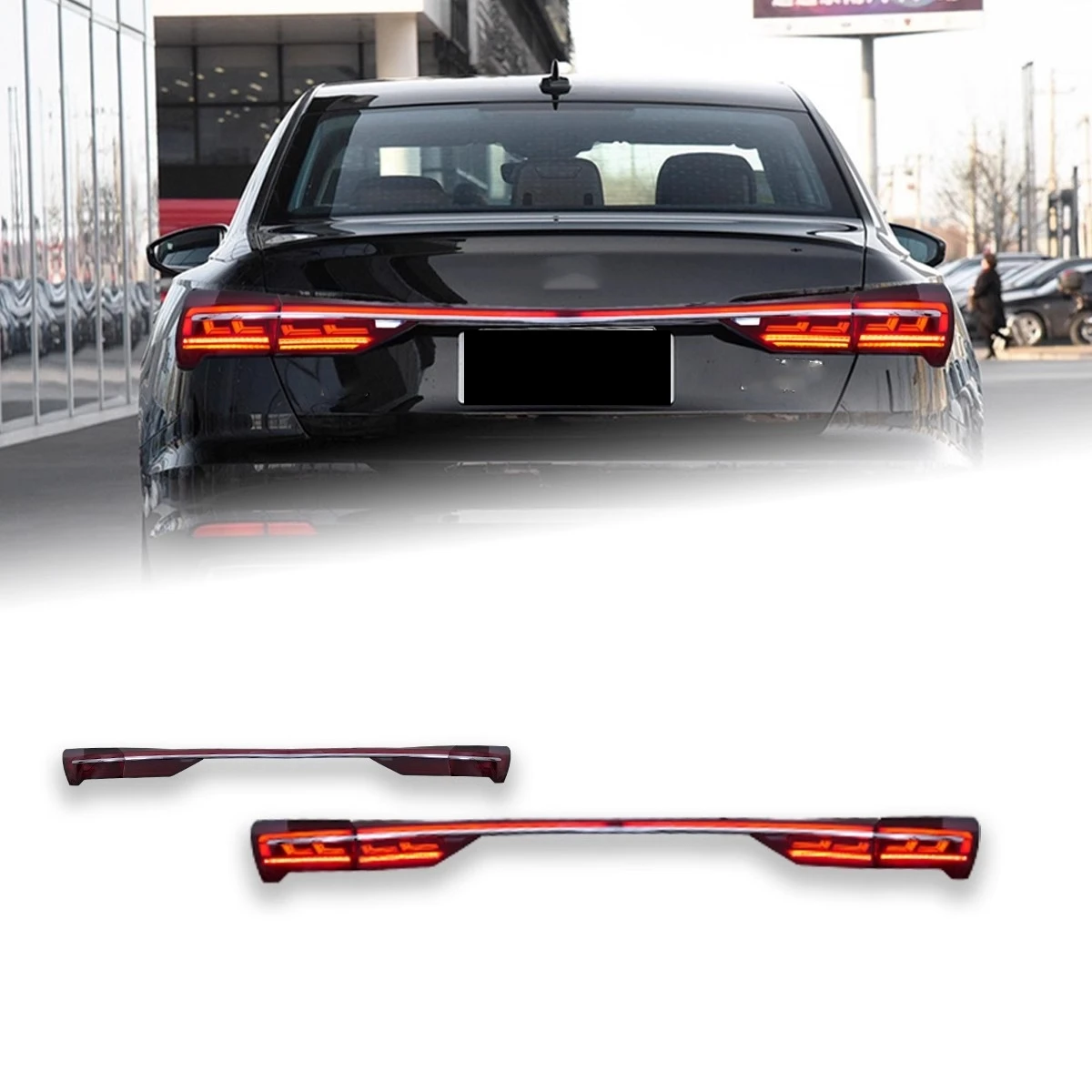

For Audi A6L 2019-2024 Modified LED Taillight Through lamp Rear Center Car Lamp Assembly turn signal brake Reverse