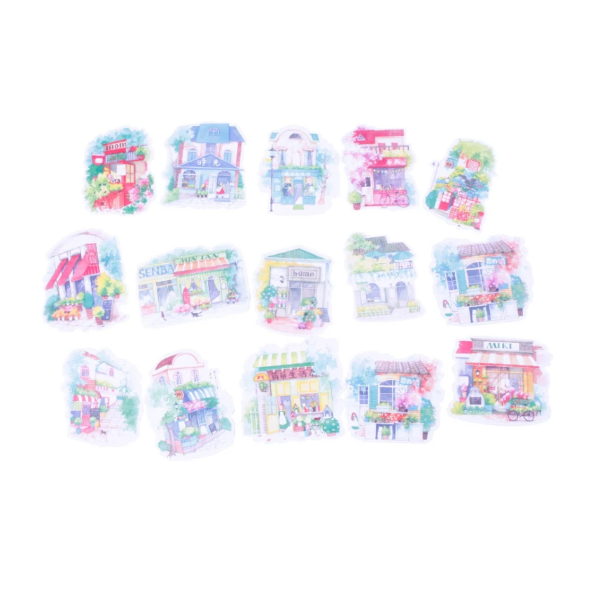 15pcs/pack Japanese Style My Flower World Diary Decoration Depicting Adhesive Stickers Scrapbooking