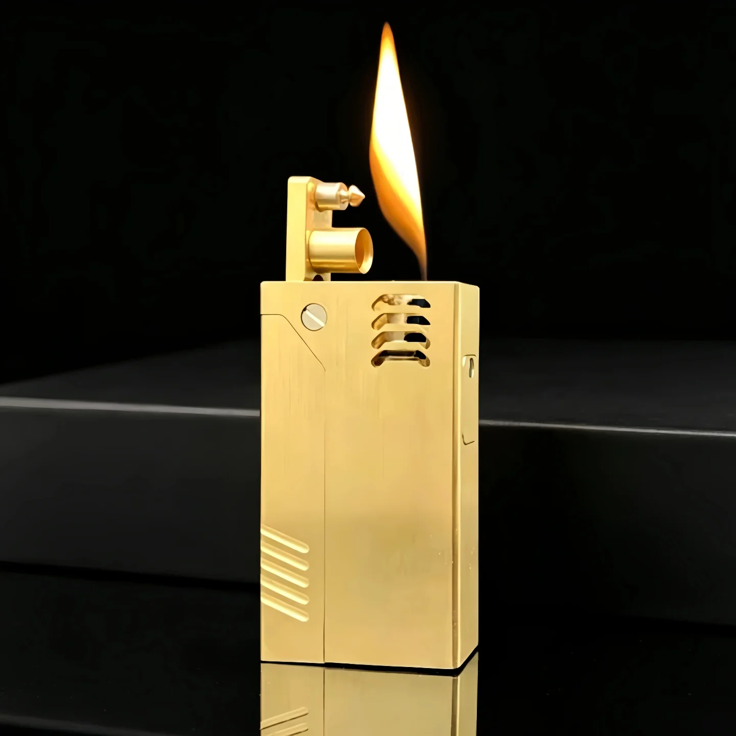 High Grade Brass Kerosenes Lighter, Auto eject Mecha Style Gasolines Lighter Windproof Reusable Flint Wick Lighter Collection