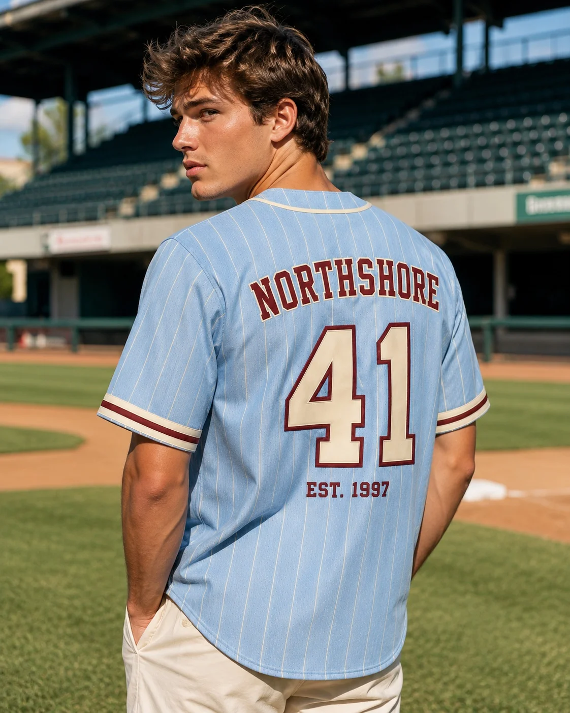 Men's Highland Court 71 Print Baseball Jersey Retro Short Sleeve Button Up Baseball T‑shirt Sports Daily Casual Wear