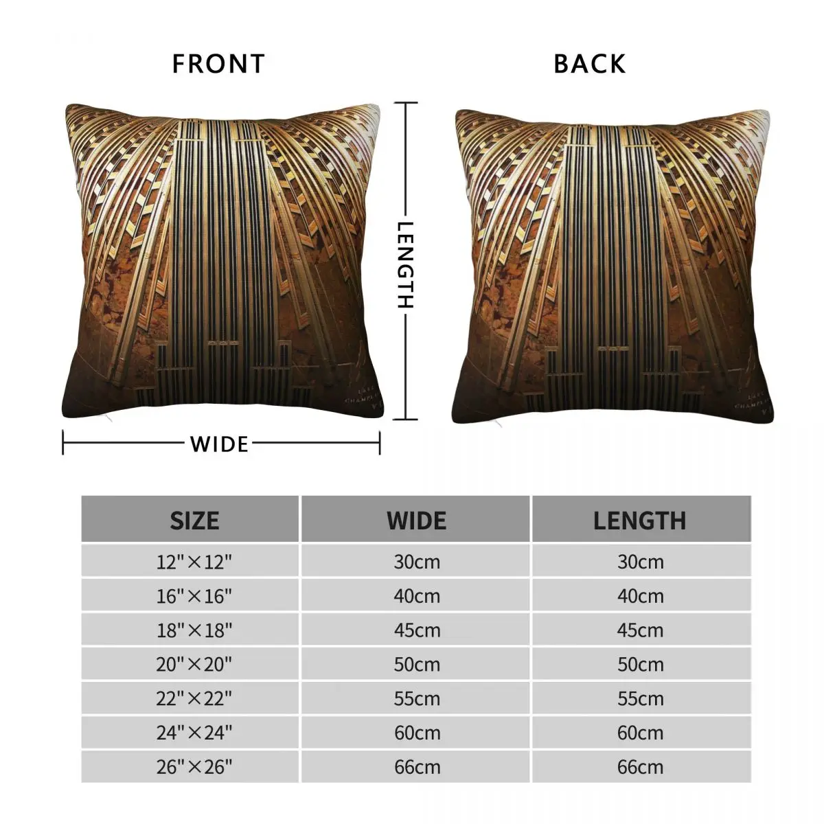 Empire State Building Lobby Square Pillowcase Polyester Linen Velvet Printed Zip Decorative Bed Cushion Cover 45x45