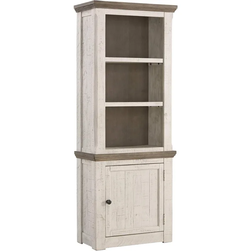 Modern Farmhouse Right Pier Cabinet Shelves for Storage and Boasts Three Open Shelves As A Framed Door Making It Easy To Store