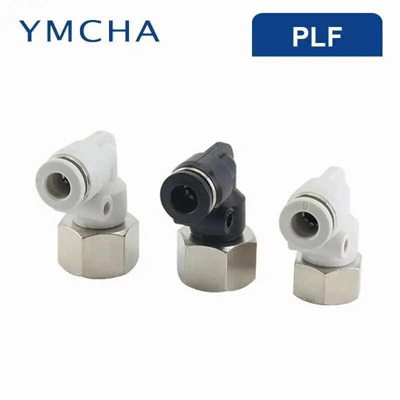 PLF Series 4/6/8/10/12mm Pneumatic Fitting Elbow Joint Internal Thread Black White Connector