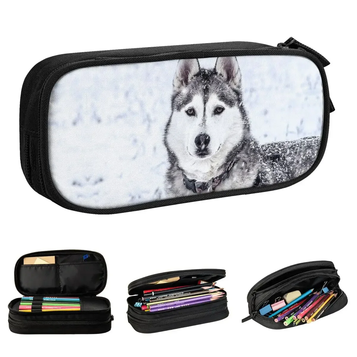 

Husky Pencil Cases Dog Lover Cute Animal Pen Box Bag Girls Boys Big Capacity School Supplies Zipper Pencil Box