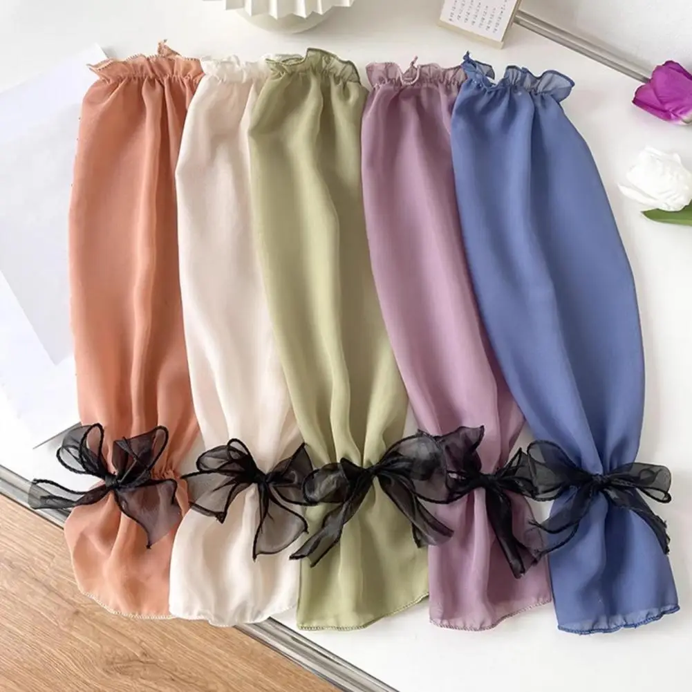 Sun-blocking Bow Stickers for Arm Protection Fashionable Sheer Mesh Arm Sleeves for Uv Protection Sunscreen with for Outdoor