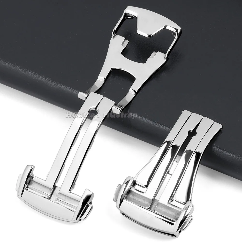 16mm 18mm 20mm Stainless Steel Watch Buckle for Omega Butterfly Button for Leather Rubber Watchband Deployment Clasp Accessories - view 2