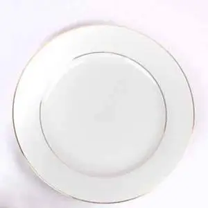 6 plates dessert porcelain white with gold edging 21 cm diameter | Bremen