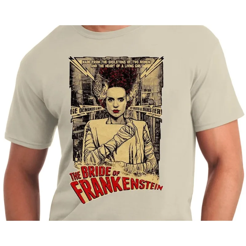 Camiseta de Gran Tamaño con Diseño de la Novia de Frankenstein, Camiseta Retro para Hombre, Nueva Camiseta Informal Retro de Verano, Apta para Hombres y Mujeres