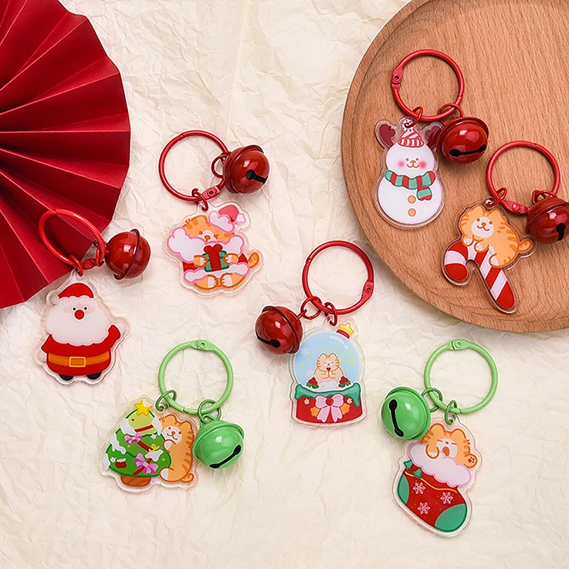 Cartoon Cute Christmas Keychain Pendant Kawaii Santa Claus Xmas Tree Keyring Backpack Decoration Accessories Christmas Gifts