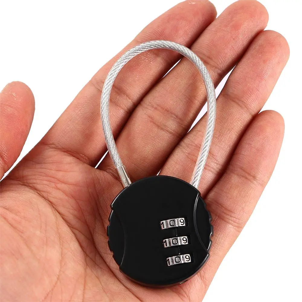 

Metal Portable Travel Accessories Ball Shaped Hiking 3 Digit Combination Bicycle Lock Code Lock Trunk Locks Gym Padlock