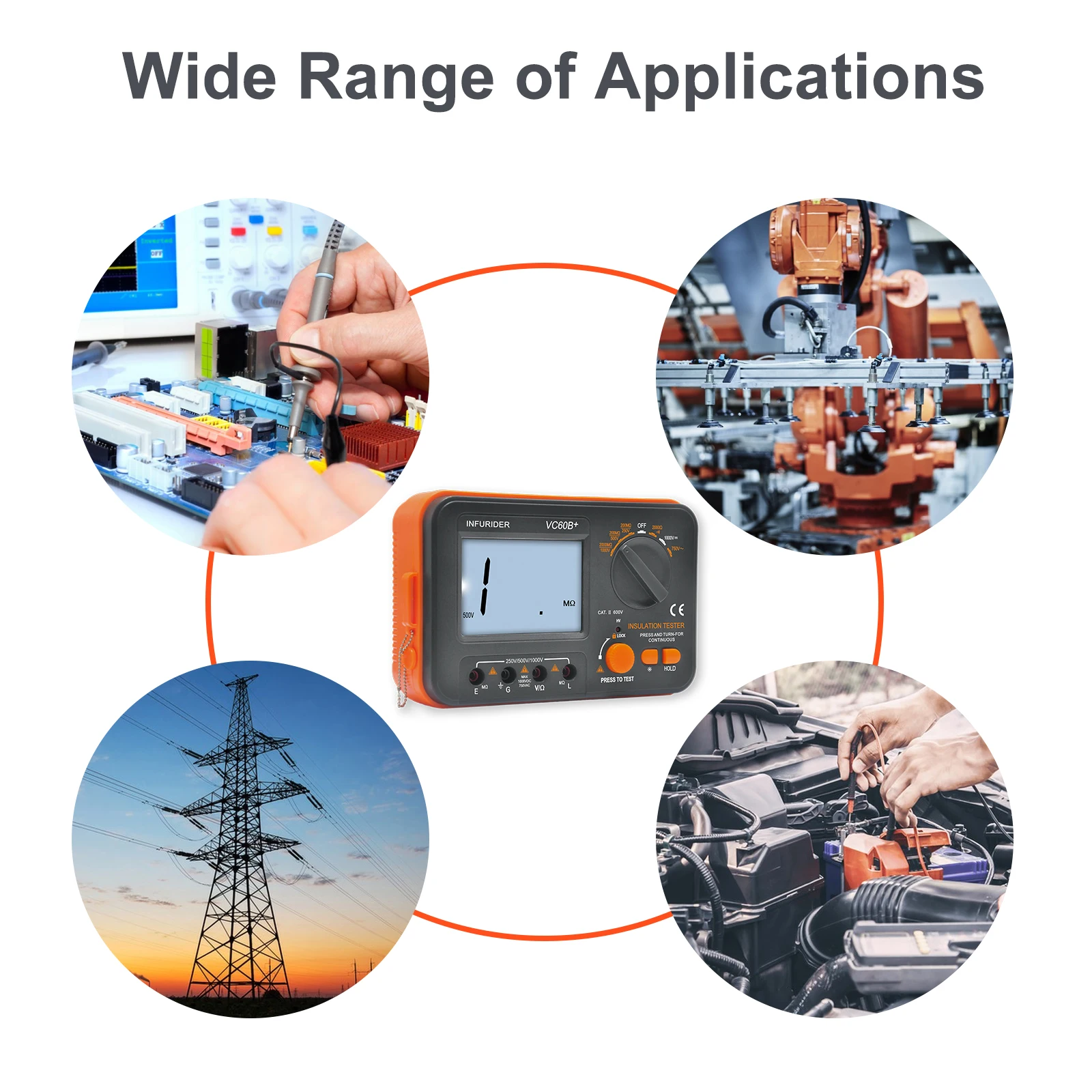 HoldPeak Hoge Nauwkeurigheid Ohm Hoogspanning Draagbare Multimeter DCV ACV Weerstand 0-2000M Digitale MegOhm Meter Isolatie tester