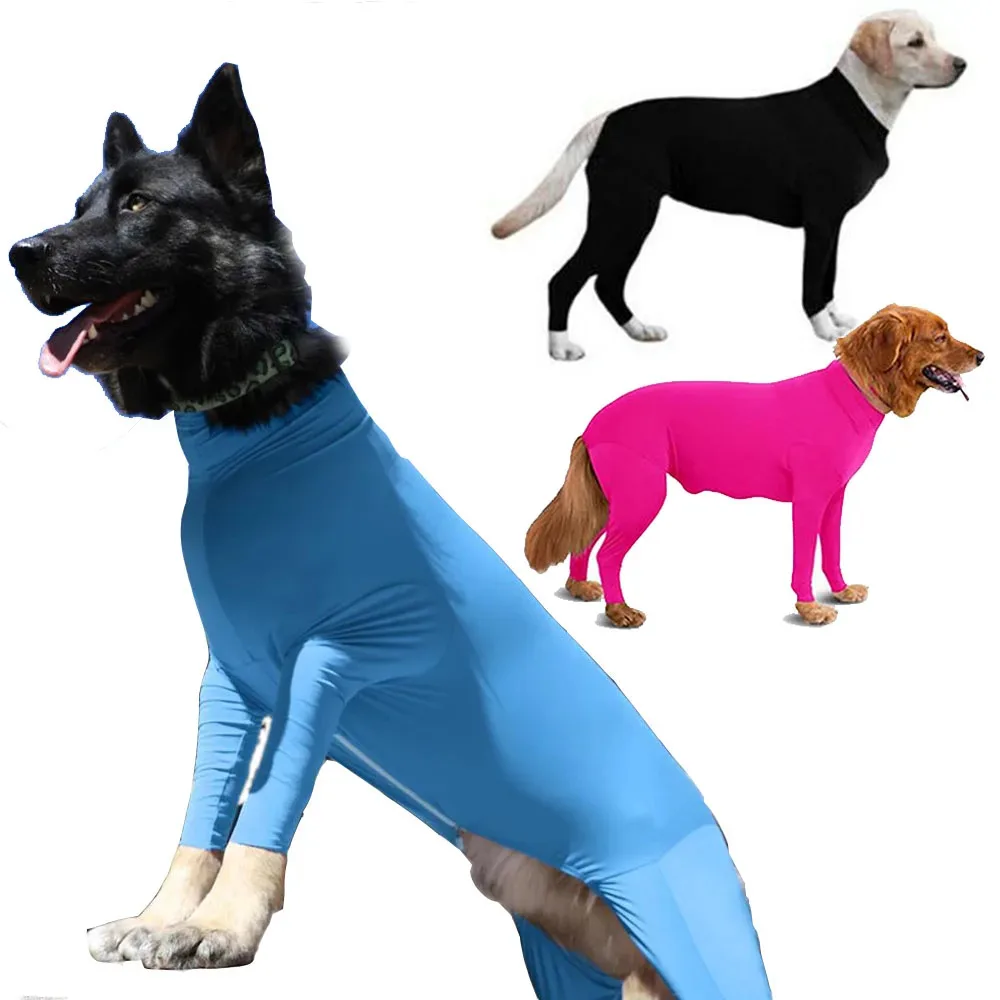 

Pet Dog Onesie Clothes Anxiety Calming Shirt For Medium Large Dogs 4-leg Dog Jumpsuit Prevent Shedding Hair Surgery Recovery