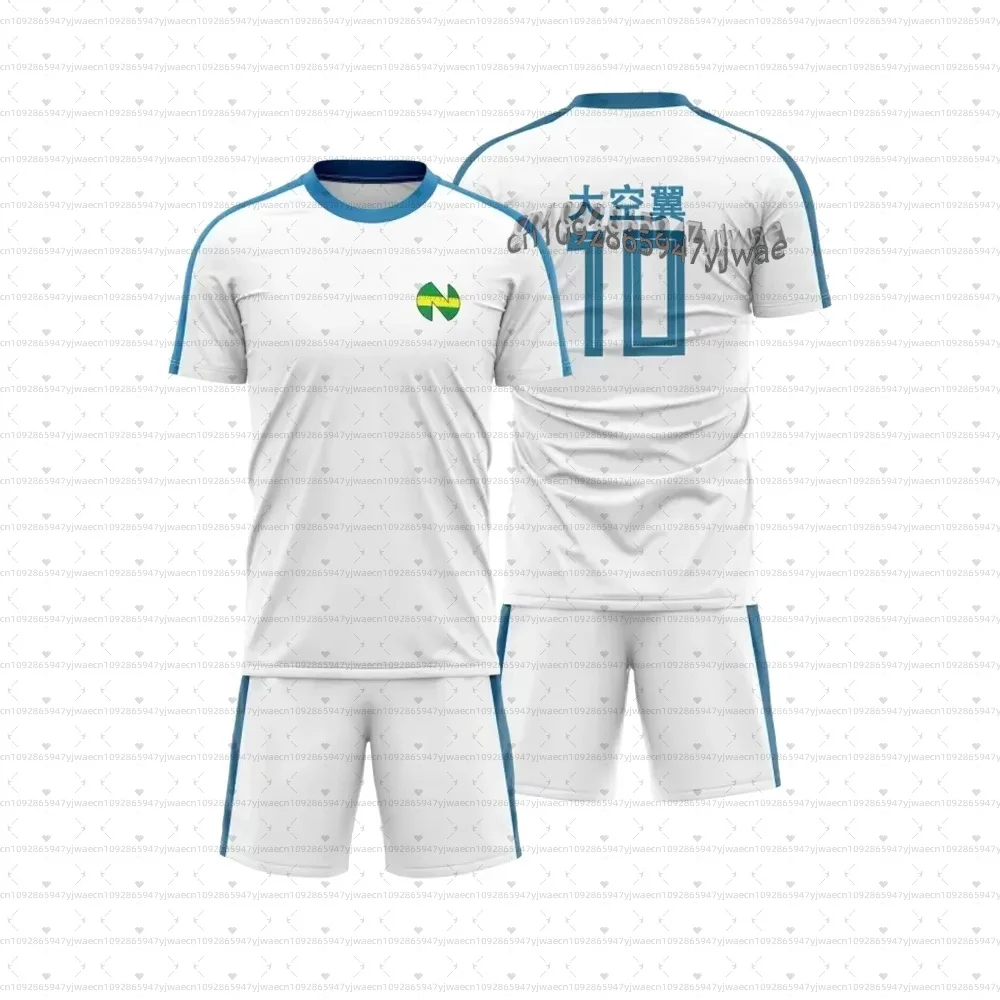 26 Captain Tsubasa Anime 3D-Druck Herren T-Shirt Cosplay Sport Schnelltrocknend Set Herren Trainingsanzug 2-teiliges Set Eltern-Kind-Kleidung – Detail 7