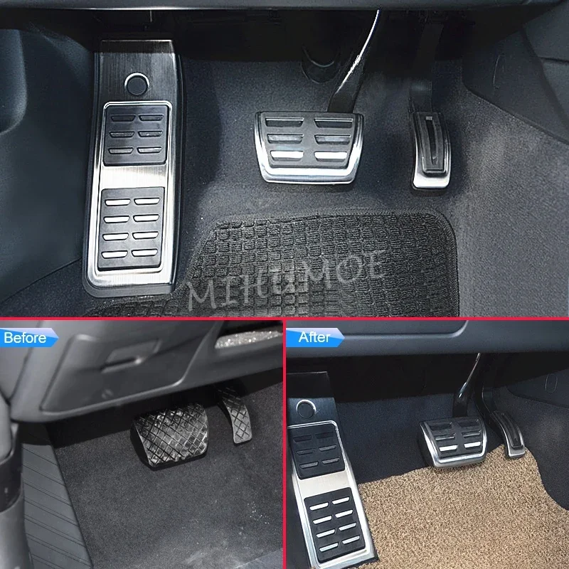 For 2016-2024 Audi A4 A5 B9 LHD Footrest Gas Brake Pedal Pad Covers Accessories