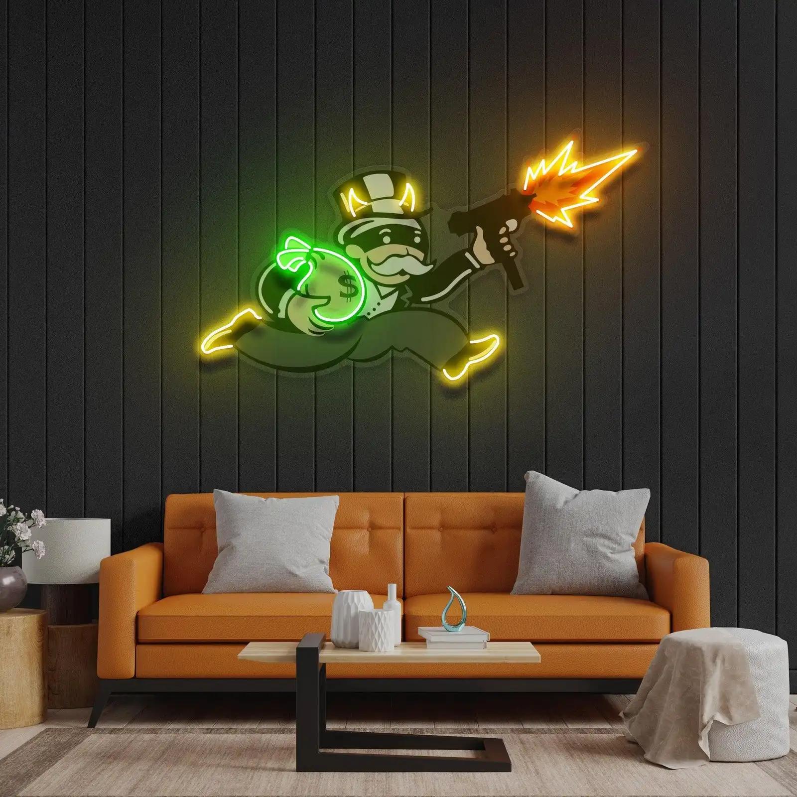 Imagem -05 - Personalizado Led Dolloar Neon Sign Arte Acrílica uv Impressão Acrílica Board Personalizado para Quarto Decoração da Parede Handmade Sinais Personalizados