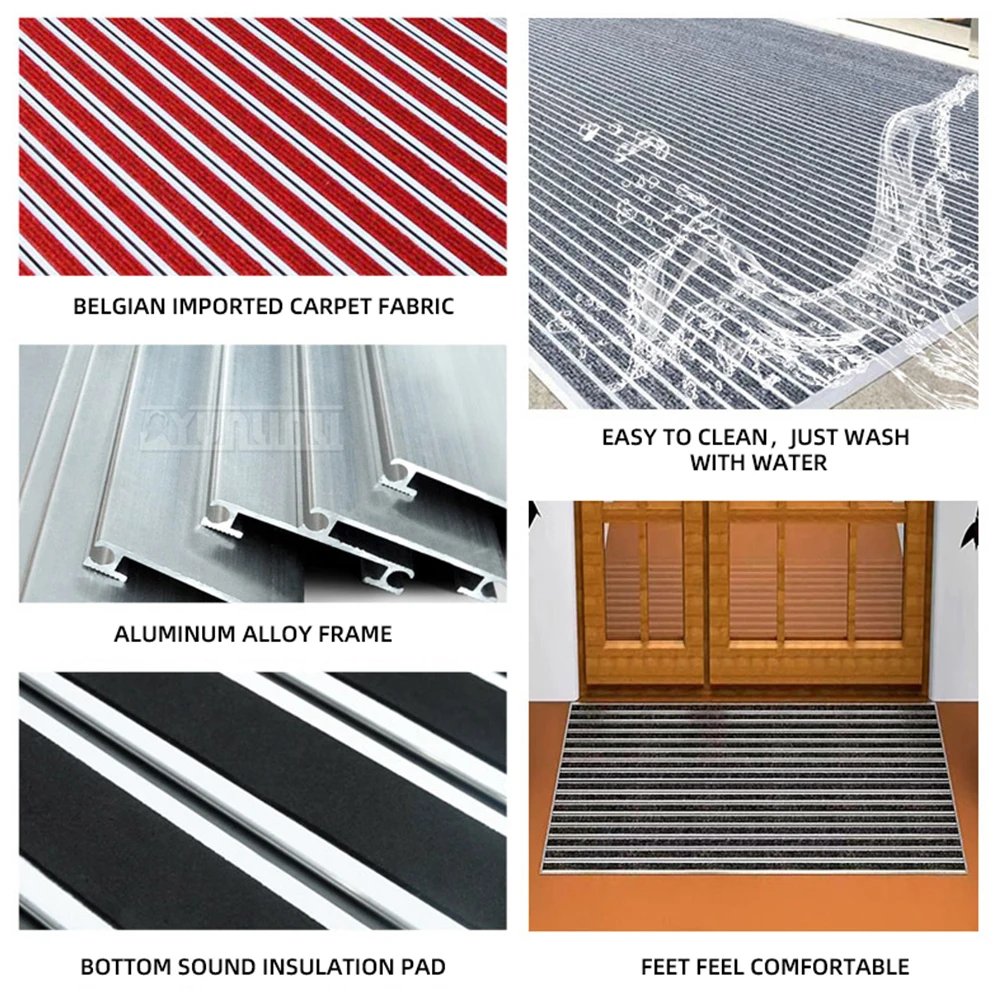 Entrance Embedded Outdoor Aluminum Alloy Flat Dust Removal Floor Mat Entranceways Anti-Slip Mat
