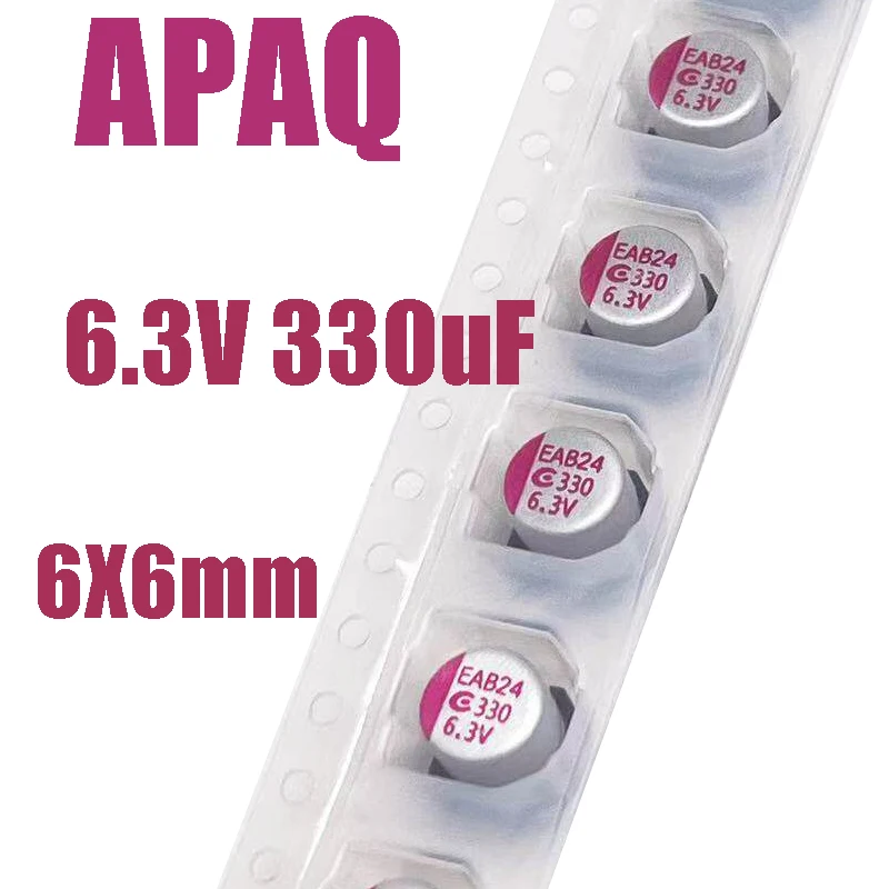6.3V330UF 6X6mm APAQ SMD Solid state capacitor 330uf 6.3V EA824 330 6.3V