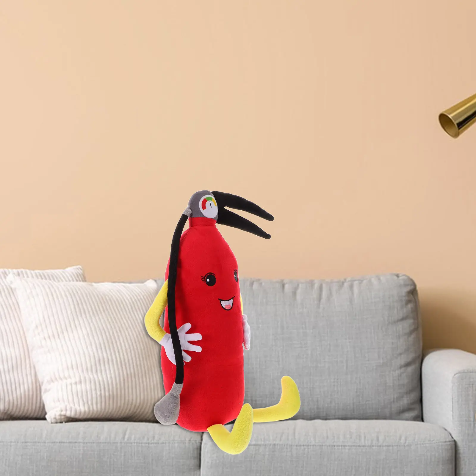 

Extinguisher Stuffed Pillow Soft Cushion Cozy Nap Decorative Funny Playroom Gift for Children Funny Pillows