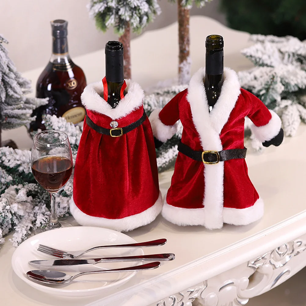 

Red Wine Bottle Wrap Decorative Cover Reusable Breathable Bag for Christmas Holiday Wedding Party Wine Bottle Dress