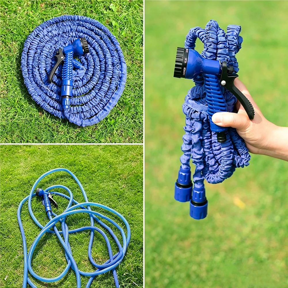 25FT-75FT Ausziehbarer Magischer Gartenschlauch mit 7-Sprüh-Wasserpistole und Schaumkanne, Flexibles Hochdruckrohr für Autowäsche und Außenreinigung – Detail 4