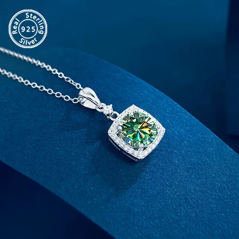 

AMGROCK Стерлингового Серебра 925 пробы 2-каратный кулон с муассанитом Изысканные женские украшения День святого Валентина Рождество День рождения Все сезоны